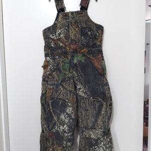 Boys camo insulated duck bib coveralls